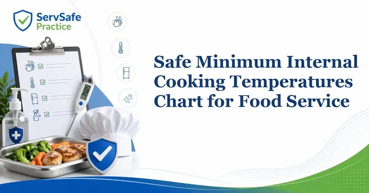 Safe Minimum Internal Cooking Temperatures Chart for Food Service