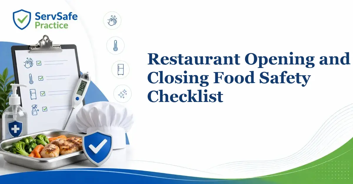 Restaurant Opening and Closing Food Safety Checklist