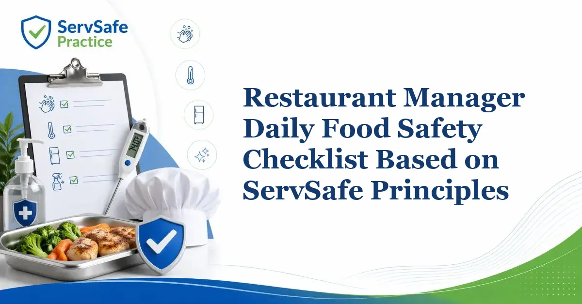 Restaurant Manager Daily Food Safety Checklist Based on ServSafe Principles